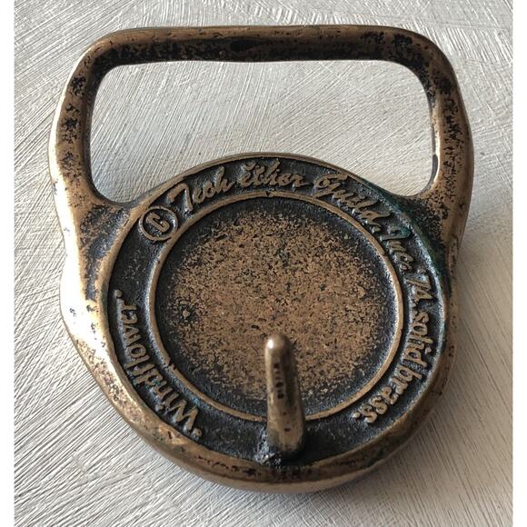 Vintage 1974 Solid Brass Belt Buckle Windflower Hippie Boho Tech Ether Guild - Picture 8 of 10